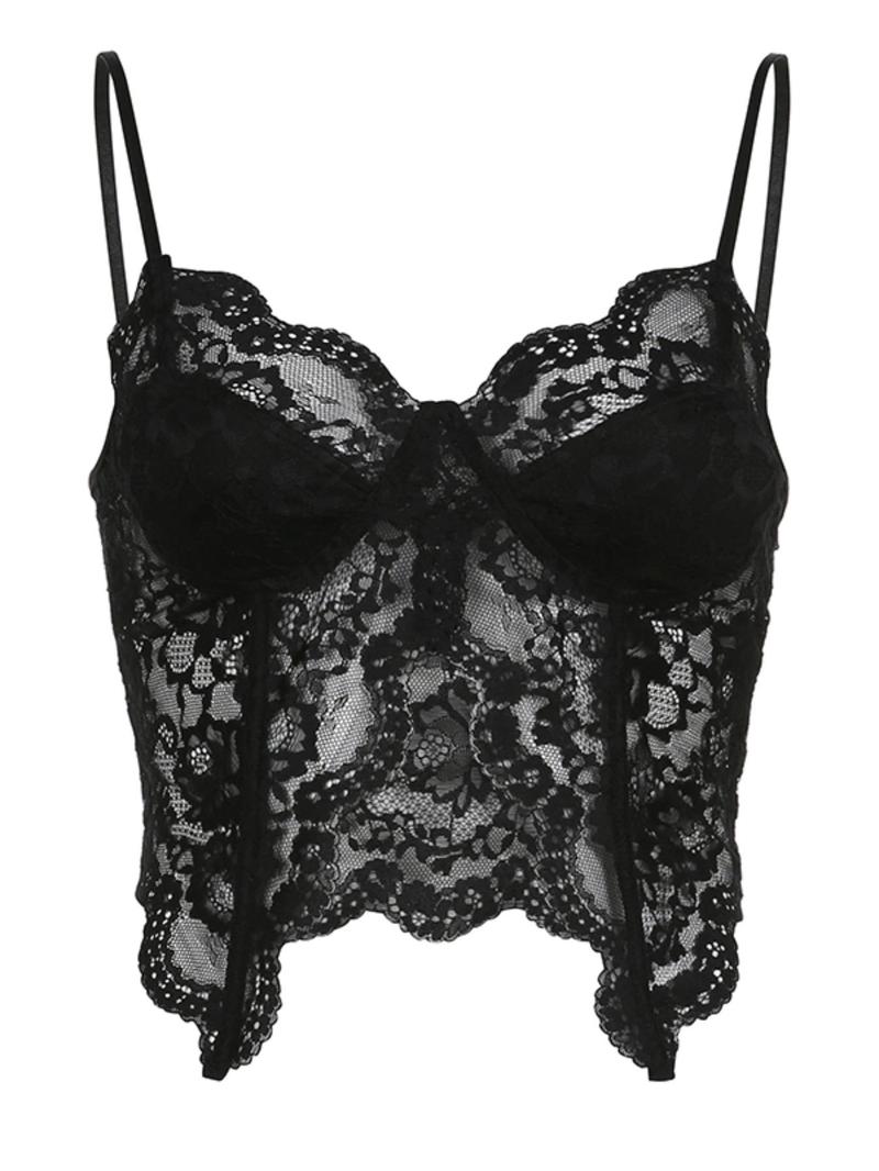 Women's Solid Asymmetrical Hem Sheer Cami Top, Breathable Chic Elegant Fashion Casual Spaghetti Strap Top for Outdoor Wear, Going Out Tops, Tops for Women, Womenswear