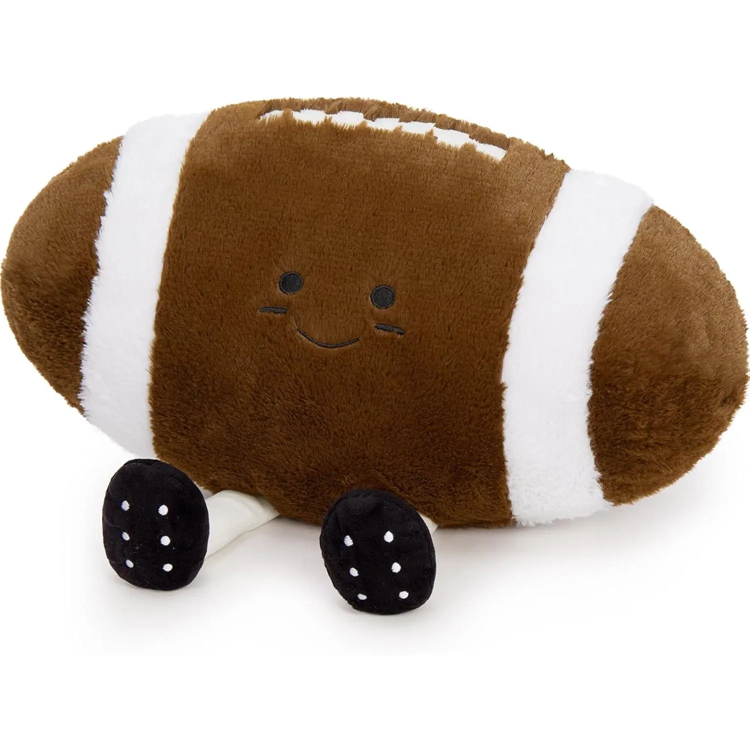 18.5 in Large Sports Plush Toy - Rugby Football Themed Plush Fabric Stuffed Toy, Unisex Smiley Face Design, Safe & Durable Construction, Soft Cuddly Gift Ideal for Rugby Fans Kids
