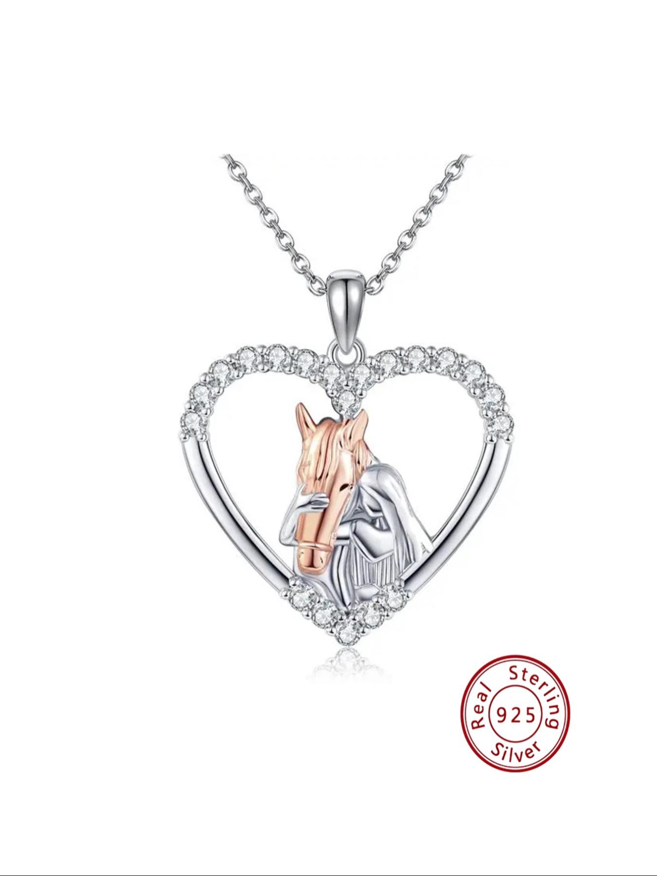 925 Sterling Silver Horse Design Necklace for Women, Fashion Jewelry for Party Clothing Decor, Trendy All-match & Exquisite Jewelry for Birthday Gift, Sentimental Necklaces, Animal Pendant
