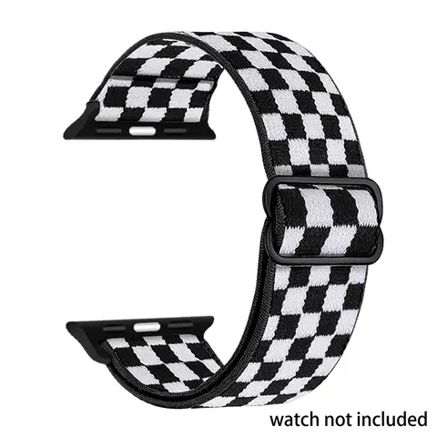 Checkerboard Pattern Nylon Watch Band (Band Only), Smart Watch Strap, smartwatch compatible bands, Fashionable Watch Band for Women & Men, Smartwatch Replacement Straps Compatible with Apple Watch Series, Smartwatch Accessory Band