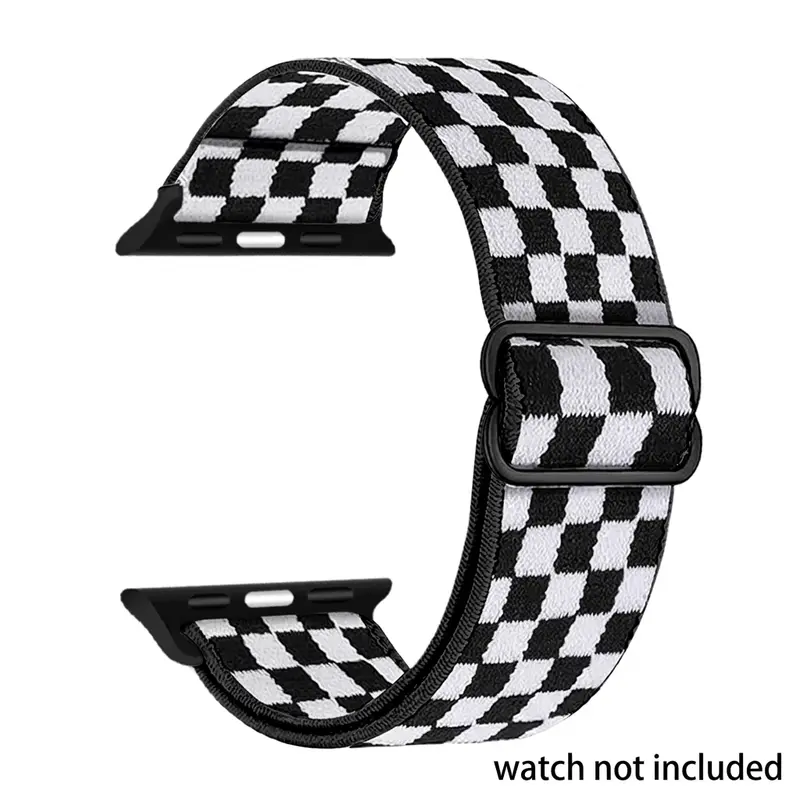 Checkerboard Pattern Nylon Watch Band (Band Only), Smart Watch Strap, smartwatch compatible bands, Fashionable Watch Band for Women & Men, Smartwatch Replacement Straps Compatible with Apple Watch Series, Smartwatch Accessory Band