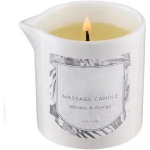 Massage Candle| Elevate Your Home Spa with Our Luxurious Body Oil Candle| 8.1oz (Whiskey & Orange)