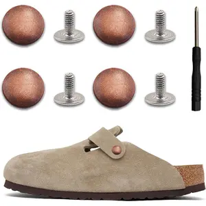 Replace Rivets for Suede Cork Clog Potato Shoes with Screw Driver, Replacement Rivets Button for Boston Clogs Shoes, Easy Installation Compatible with Footbed Clogs Repair Parts, Women MenGift.