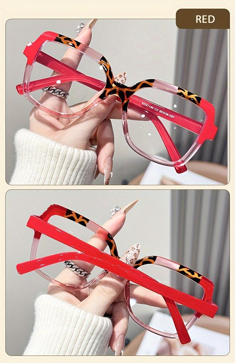 Ladies Elegant Square Frame Glasses, Stylish Contrast Design with Tortoiseshell Pattern, Lightweight Plastic Frame and Clear Lenses for Trendy Daily Wear