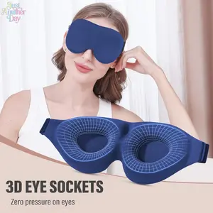 3D Contoured Zero-pressure Sleep Eye Mask, Full Blackout Breathable Soft Memory Foam Blindfold, Comfort No Eye Compression Sleeping Cover for Men Women Students Travel Nap