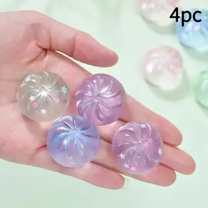 4-Pack Mini Glitter Dumpling Stress Relief Toys, Multicolor Sensory Game Set, Soft Slow-Rebound Design, Perfect for Parties and Gifts