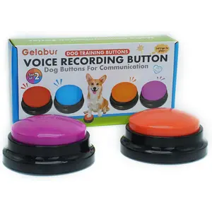 Set of 2 Dog Buttons for Communication, Voice Recordable Buttons for Classroom, Dog Training Talking Buttons Starter Set, Pet Easy Speaking Buttons Tools