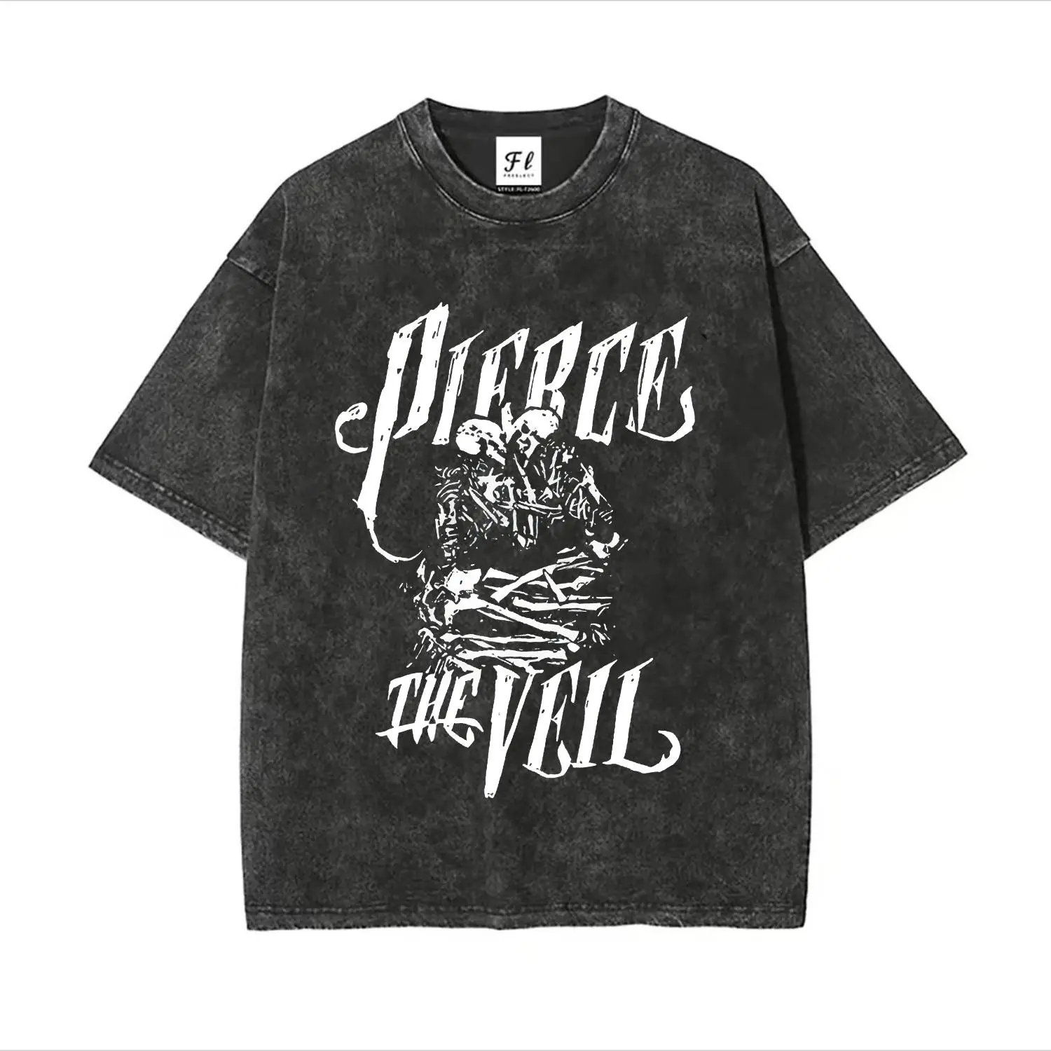 Pierce The Veil Skeleton Oversized Graphic Tee, Comfort Cotton Band Merch Outfit, Fashionable Valentine's & Birthday Gift, Edgy Rock Present for Fans