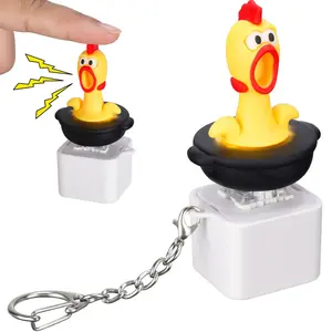 Tomorotec Funny Chicken Keyboard Fidget Toy, Type-C Rechargeable Cartoon Toy With 3 Sound Modes And LED Light Effects, Stress Relief Gag Accessory For Adult Office Desk Party Gathering