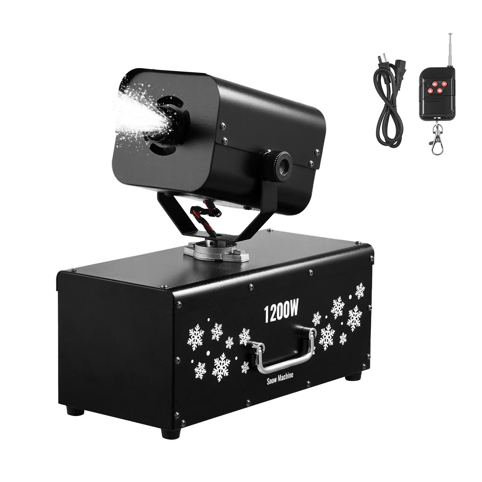 VEVOR Snow Machine, 1200W 90° Shaking Head Snow Maker with Wireless Remote Control, High Output Snowmaking Machine Coverage up to 12㎡ for Christmas Wedding Parties Stage Snowflake Effect