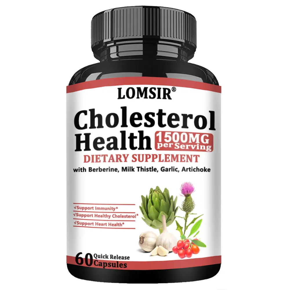 Cholesterol Health - with Berberine, Milk Thistle, Garlic, Artichoke to Support Healthy Cholesterol Levels and Natural Heart Health - 60 Capsules