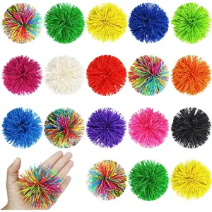 20 Pack Multicolor Sensory Fidget Stringy Balls - Soft Rubber Squishy Toys, Stretch Elastic Stress Balls, Rainbow Pom Bouncy Party Favors & Stocking Stuffers (Kids & Adults)fidget toys