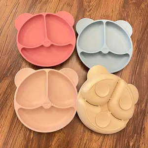 Toddler Plates| Food Grade Silicone Baby Divided Suction Plates for Kids Toddler Self Feeding| Dishwasher and Microwave Safe
