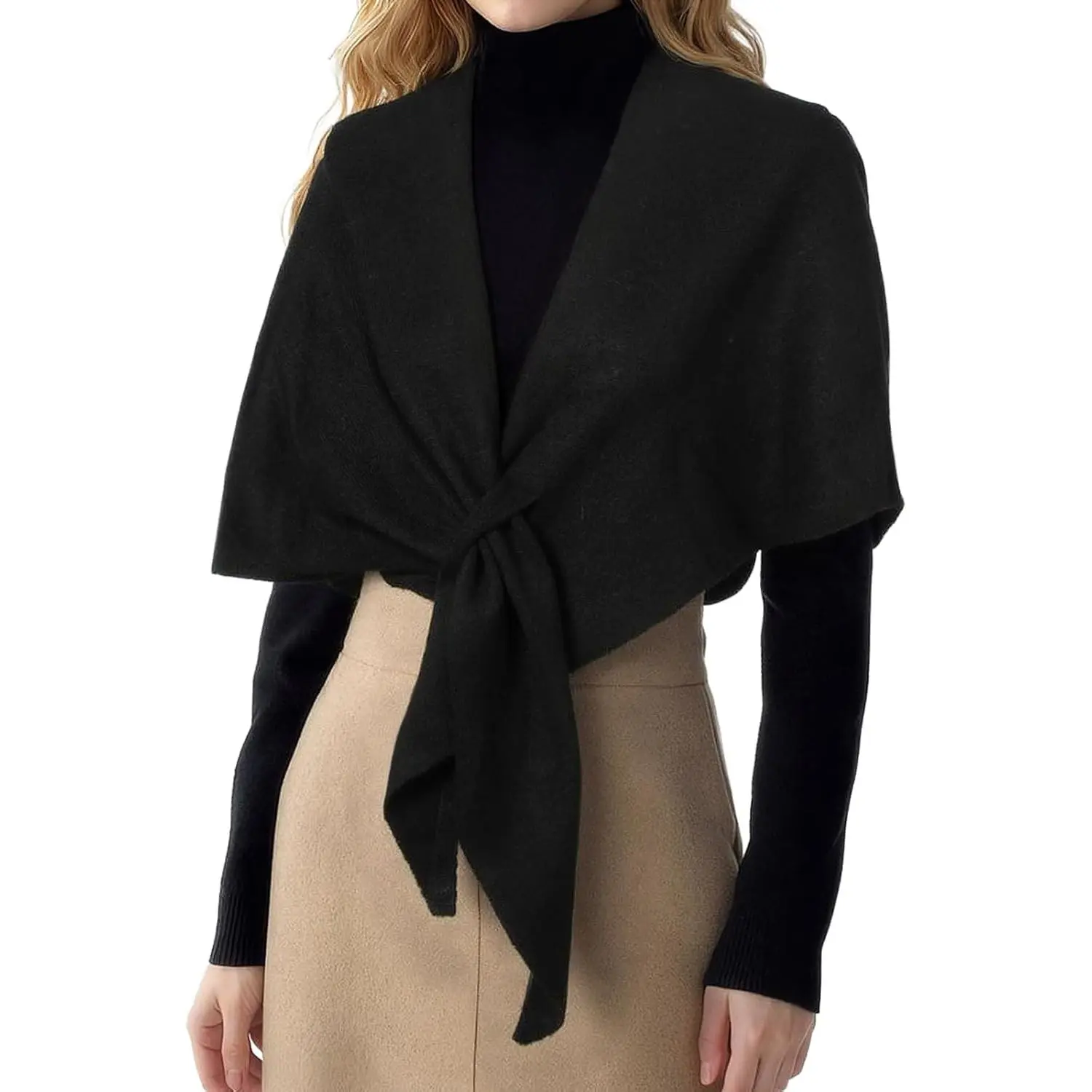 Women's Pashmina Shawl Wrap - Triangle Knit Cape Scarf Sweater, Fall Winter Baby & Maternity Fashion Accessory, New Model with No, Red, Purple, Ivory, Grey Options, Elegant, Female