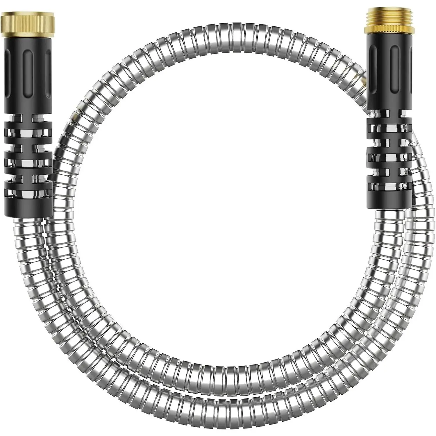 3ft Short Garden Hose, Stainless Steel Small Hose Extension Adapter with Female to Male Fitting Extender for Hose Reel/RV Flexible, Lightweight & Heavy Duty Water Pipe