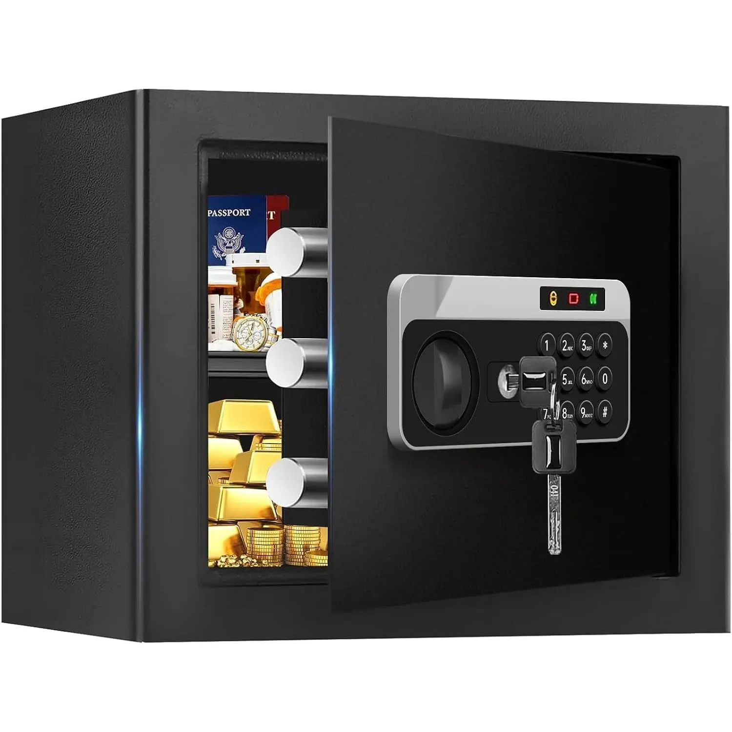 1.3 Cuft Safe Box Fireproof , Digital  Safes for  Use Fire and Water Proof with Combination Lock,  System and Removable Shelf, Anti- Fireproof Safe For ,