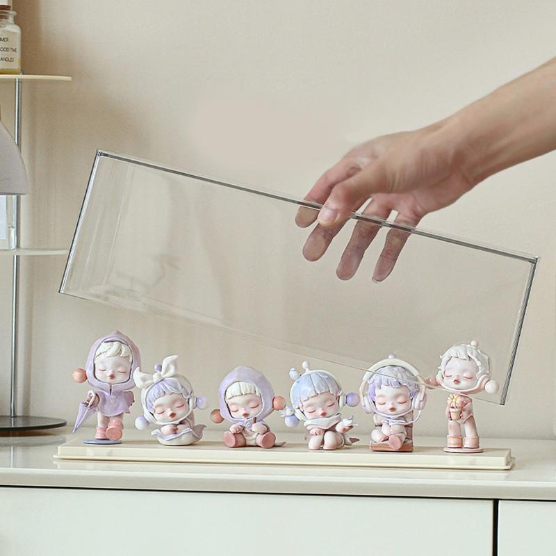Solid Color Blind Box Storage Display Stand, Acrylic Transparent Display Box, Dustproof Cabinet, Small Figurine Desktop Storage Box, Used for Doll Toy Collectibles, Cute Figures, Stackable for Protection, Storage, and Organization