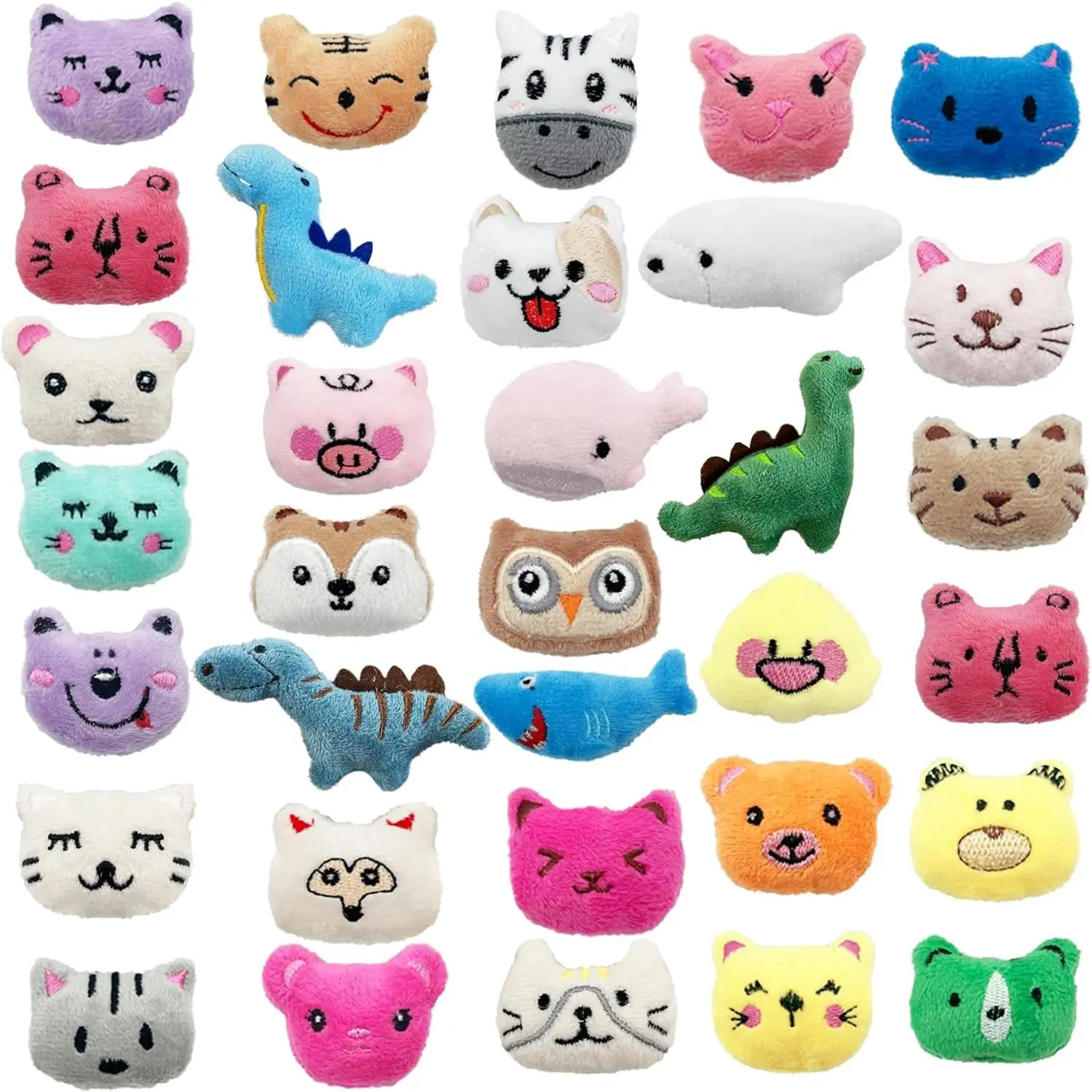 32 PCS Mini Stuffed Animal Plush Toys Set Includes Dinosaurs Farm Ocean Jungle Animals Small Soft Plush for Party Favors Carnival Prizes Claw Machine Rewards 32 Stylesfidget toys