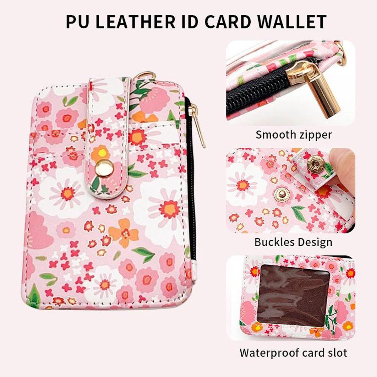 Floral PU Leather Zipper Wallet & Keychain with Silicone Bead Bracelet,Boho Style Wristlet Small Credit Card Holder Bracelet Key Chain Purse Bangle Tassel Beads for Women,  Valentine’s Day, or Everyday Use, Versatile Wallet | Chic Bracelet Wallet