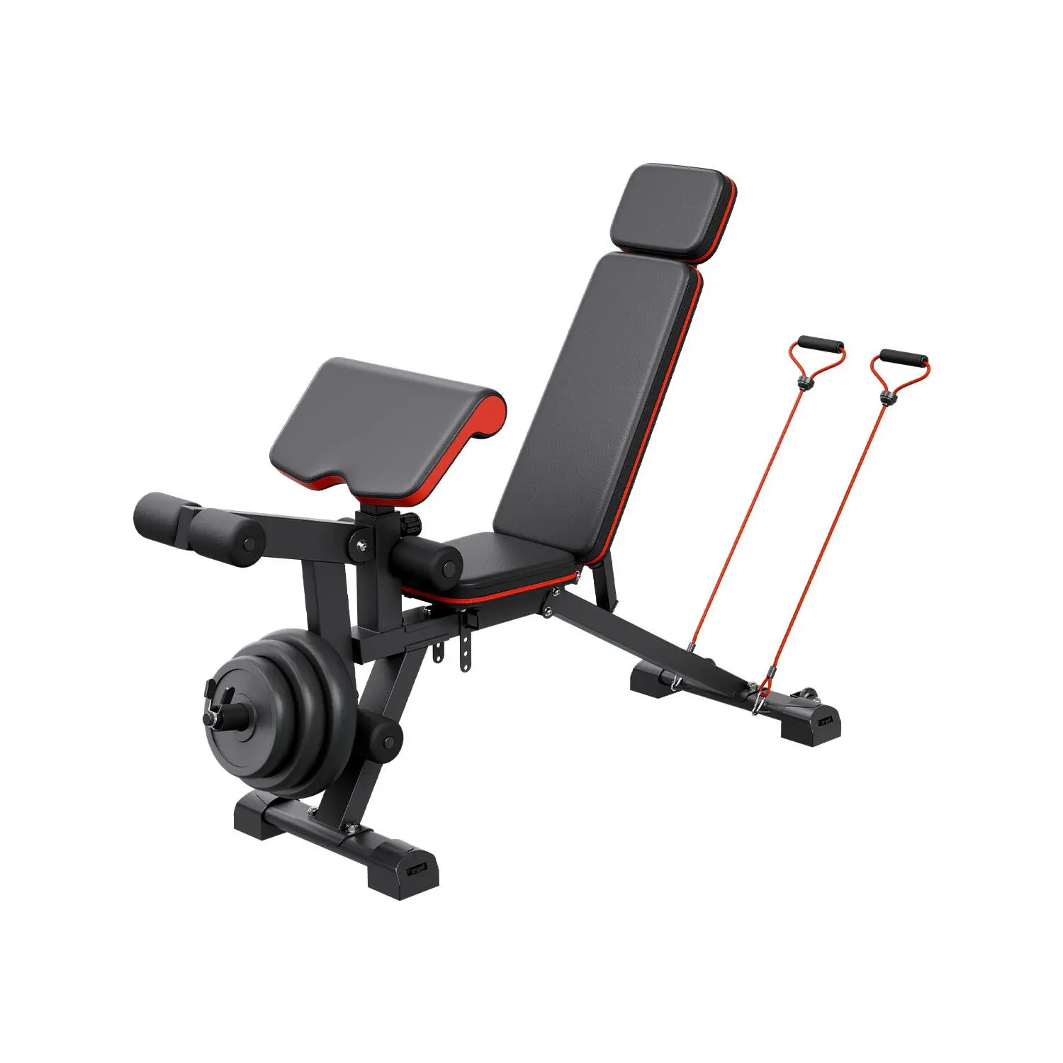 Weight Bench, 800lbs Adjustable Weight Bench Press for Full Body Workout, Exercise Sit up Bench for Home Gym Strength Training, Flat Bench with Leg Extension, Preacher Pad, Fast Adjustment