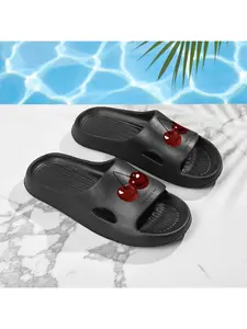 1 pair of fashionable cherry-print open-toe breathable slippers, comfortable, non-slip, durable, and odor-resistant EVA sandals, ergonomically designed, suitable for men and women for daily casual wear in all seasons, women's shoes