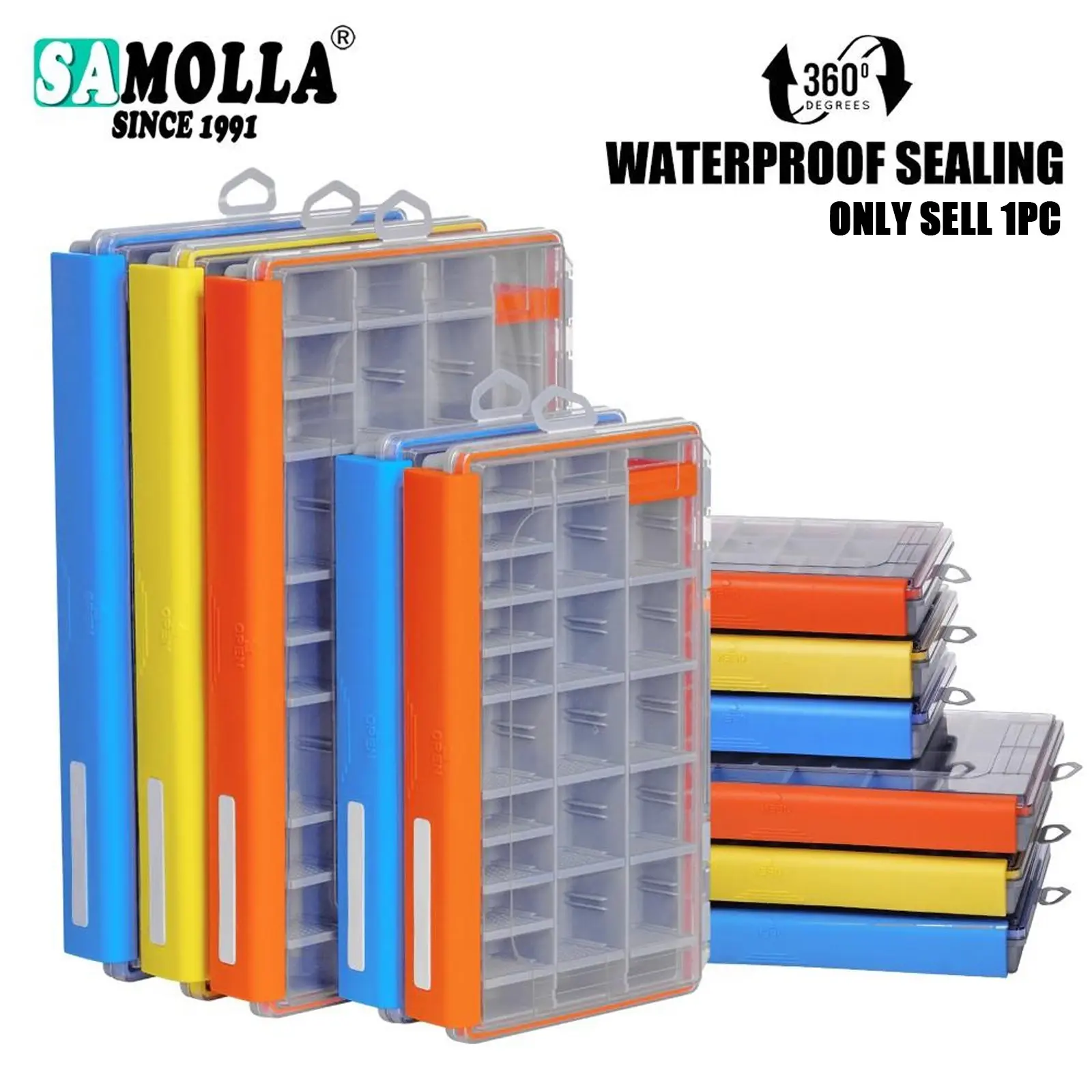 Fishing Gear Box, Waterproof Tray with Adjustable Dividers, Durable Lure Organizer, Suitable for Freshwater and Saltwater Fishing