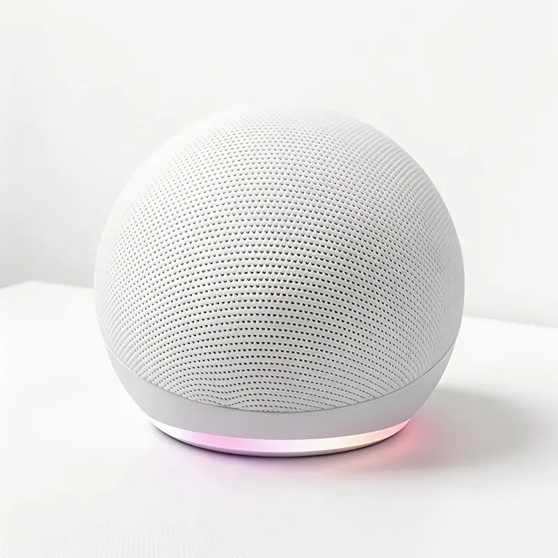 Spherical 5Th Gen Alexa Dot Smart Speaker with RGB LED Light, Wireless Subwoofer, TWS Connection, And Portable Base screen