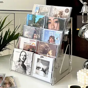 Acrylic CD Holder, Vinyl Record Storage Box, DVD Case, Cassette Tape Organizer, Durable Plastic Media Container