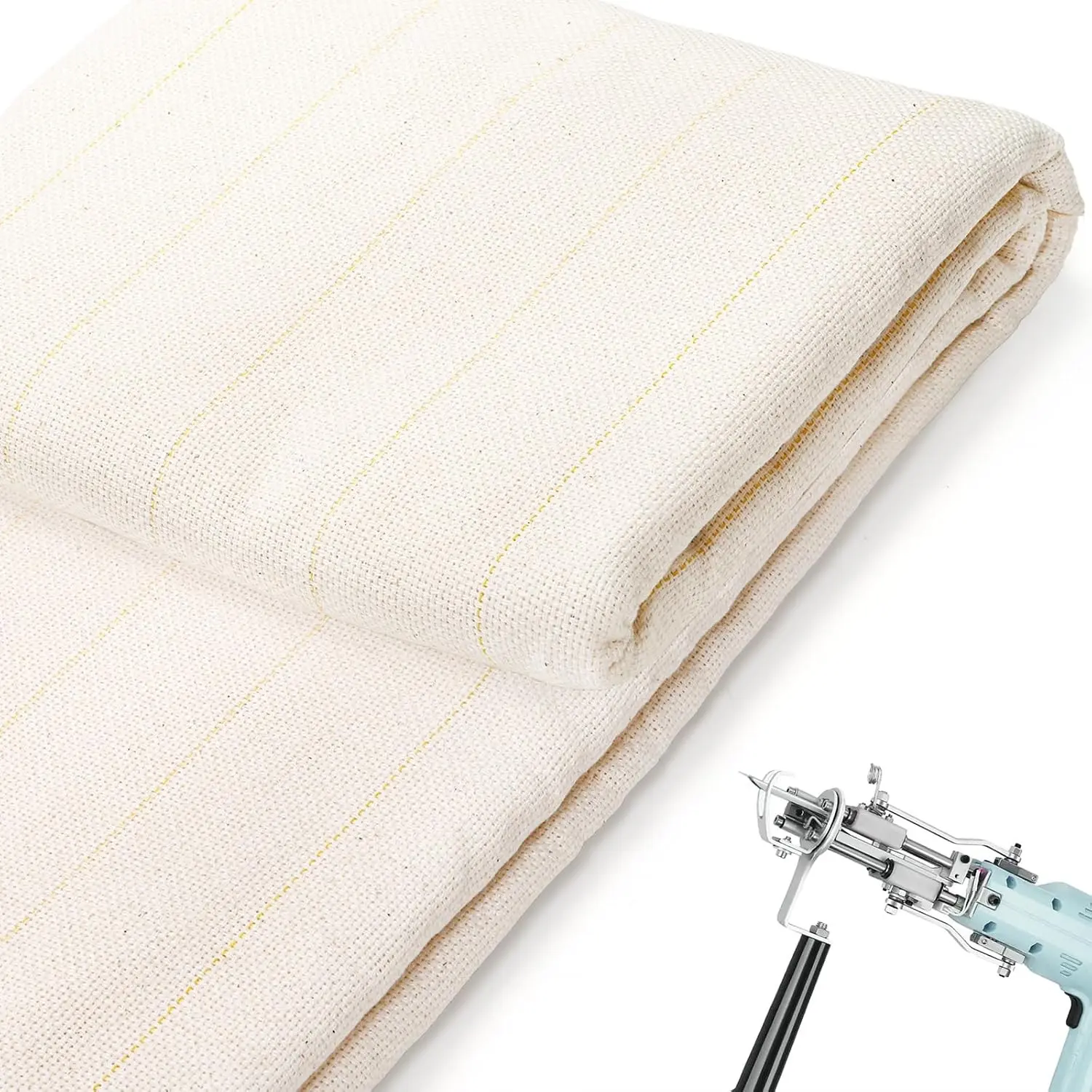 Large 83" x 79" Primary Tufting Cloth with Marked Lines – Overlocking Monks Cloth Rug Backing Fabric for Cut Pile & Loop Pile Tufting Guns and Punch NeedleGift