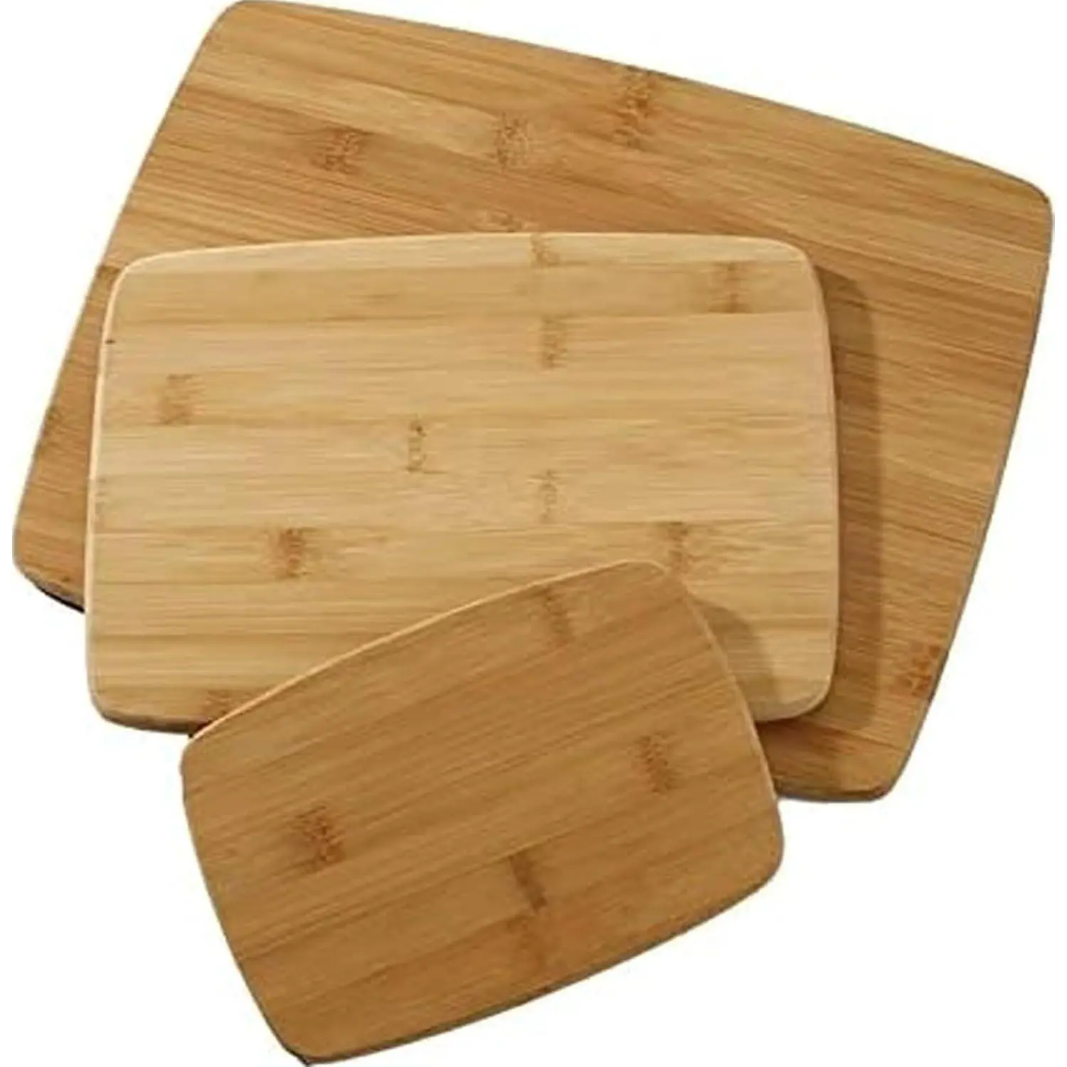Bamboo Cutting Board Set of 3, Reversible Cutting Boards for Kitchen - Large 11x14, Medium 8x10, Small 8x5 Inch - Charcuterie Board, Cheese Board, Bread Board