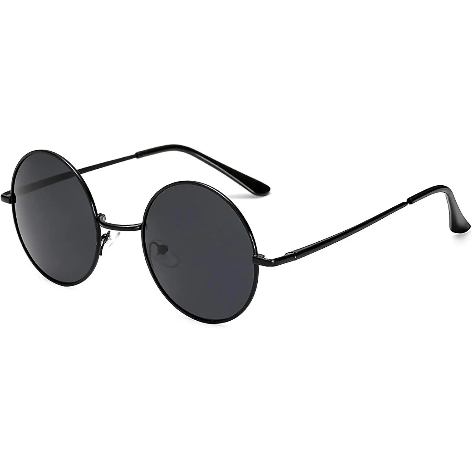 Round Sunglasses For Men Women Retro Metal Hippie Circle Eyeglasses Clear Lens  Accessories UV Protection