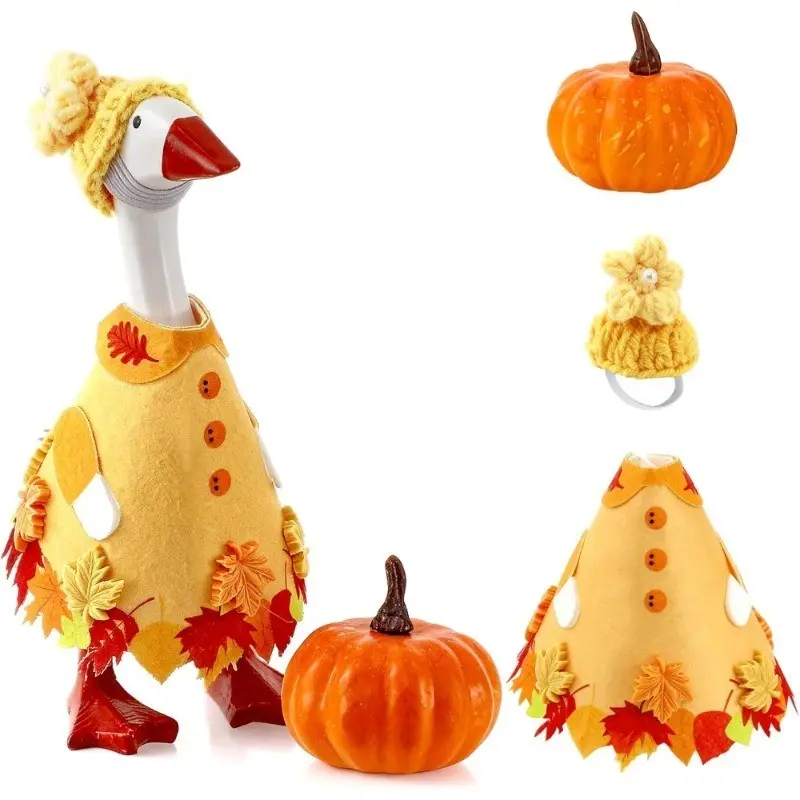 3pcs Thanksgiving Mini Goose for 7-Inch Outdoor Porch Geese, Indoor & Outdoor Decoration Accessories, No Goose Included