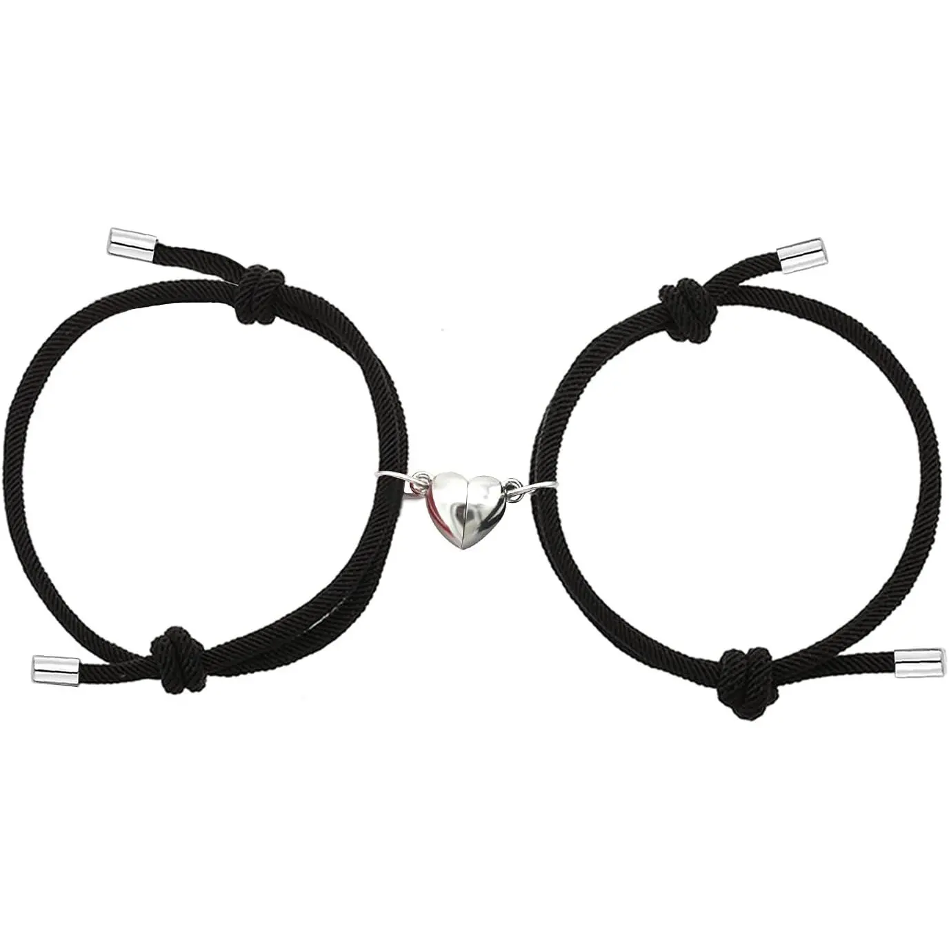 Matching Heart Bracelets for Couples   | Connecting Heart Charm, Matching Couples Bracelets, Valentines Christmas