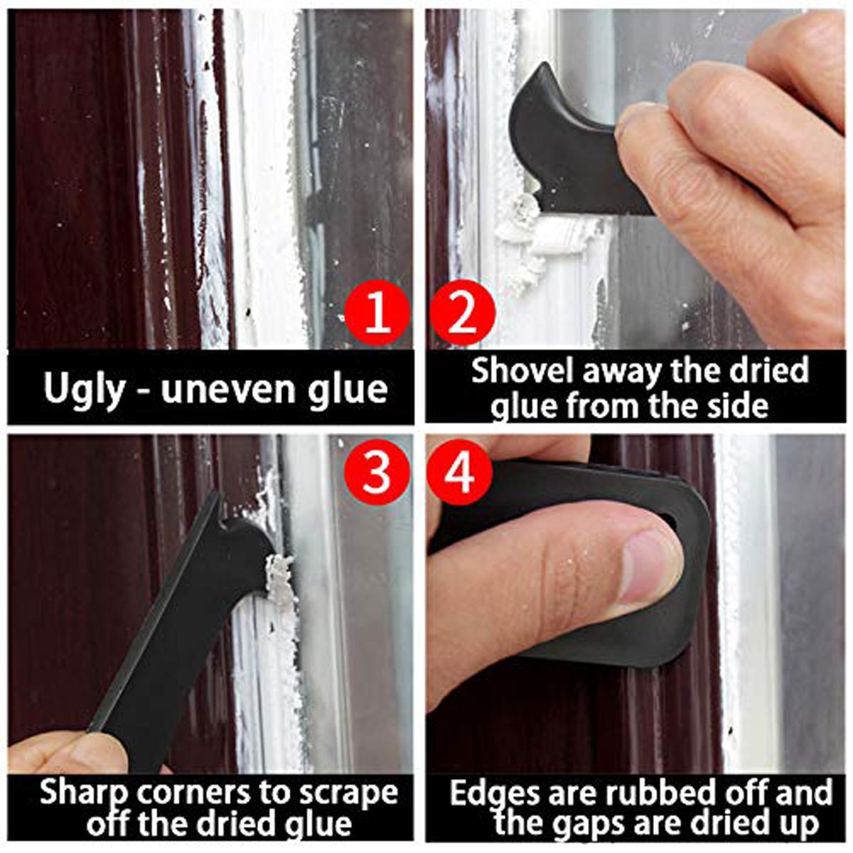 Silicone Caulking Tools - 3 in 1 Sealant Finishing Tool Grout Remove Scraper, Caulk Remover Glass Glue Angle Scraper for Bathroom, Kitchen, Floor, Window, Sink Joint