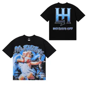 Life Hustlers Diamond Angel Graphic T-Shirt Men's Oversized Streetwear Tee Y2K Aesthetic Cotton Short Sleeve Crew Neck Summer Top, Vintage Dark Goth Casual Daily Wear, Perfect Birthday Christmas Father’s Day Holiday Gift For Alt Fashion Fans