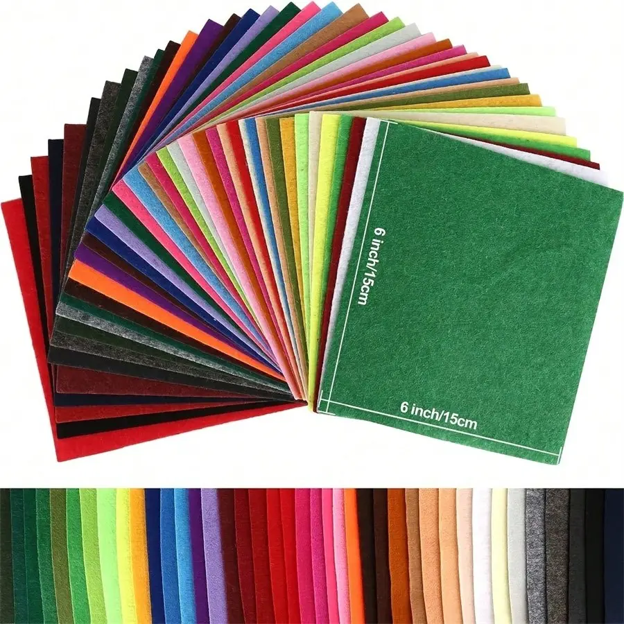 22pcs/40pcs Colorful Polyester Felt Patches, Multiple Sizes for DIY Fabric Art, Party Decorations, Craft Projects, Nonwoven Fabric