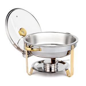 ROVSUN 5QT 2/4 Packs Chafing Dish Buffet Set Gold Accent, NSF Round Stainless Steel Buffet Warmer Chafers and Buffet Warmers Sets with Glass Lid & Lid Holder for Catering Events Parties Weddings Dinners SpringStatements ROVSUN 5QT 2/4 Packs Chafing Dish Buffet Set Gold Accent, NSF Round Stainless Steel Buffet Warmer Chafers and Buffet Warmers Sets with Glass Lid & Lid Holder for Catering Events Parties Weddings Dinners SpringStatements