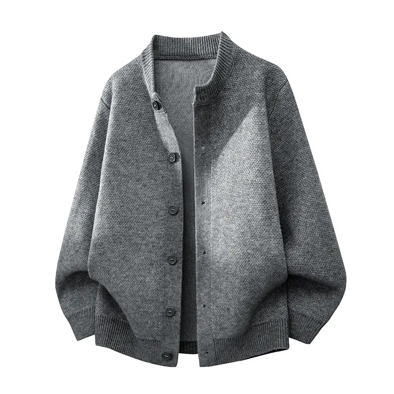 crew neck button down knit cardigan, fine textured soft warm knit fabric, ribbed knit cuffs and hem, loose relaxed oversized fit, casual versatile knit outerwear sweater for autumn winter daily layering street outfits
