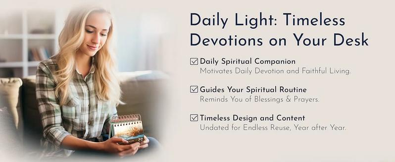Inspirational Desk Calendar with Prayers, Blessings, and Devotions – Christian Gifts, Religious and Spiritual Gifts for Women, Christian Desk Decor, Inspirational Gifts
