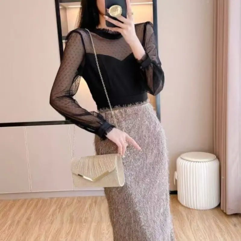 New Gold Trim Champagne Color Evening Gown Bag, Shiny Pleated Large Capacity Handbag, Elegant Lady Evening Crossbody Bag, Party Wedding Ktv Night Out Bag