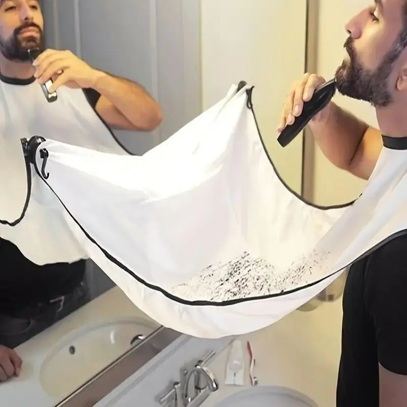 Men's Beard Trimming Apron, Beauty Accessory with Two Suction Cups, Beard Hair Catcher, Essential Grooming Tool, Easy to Use