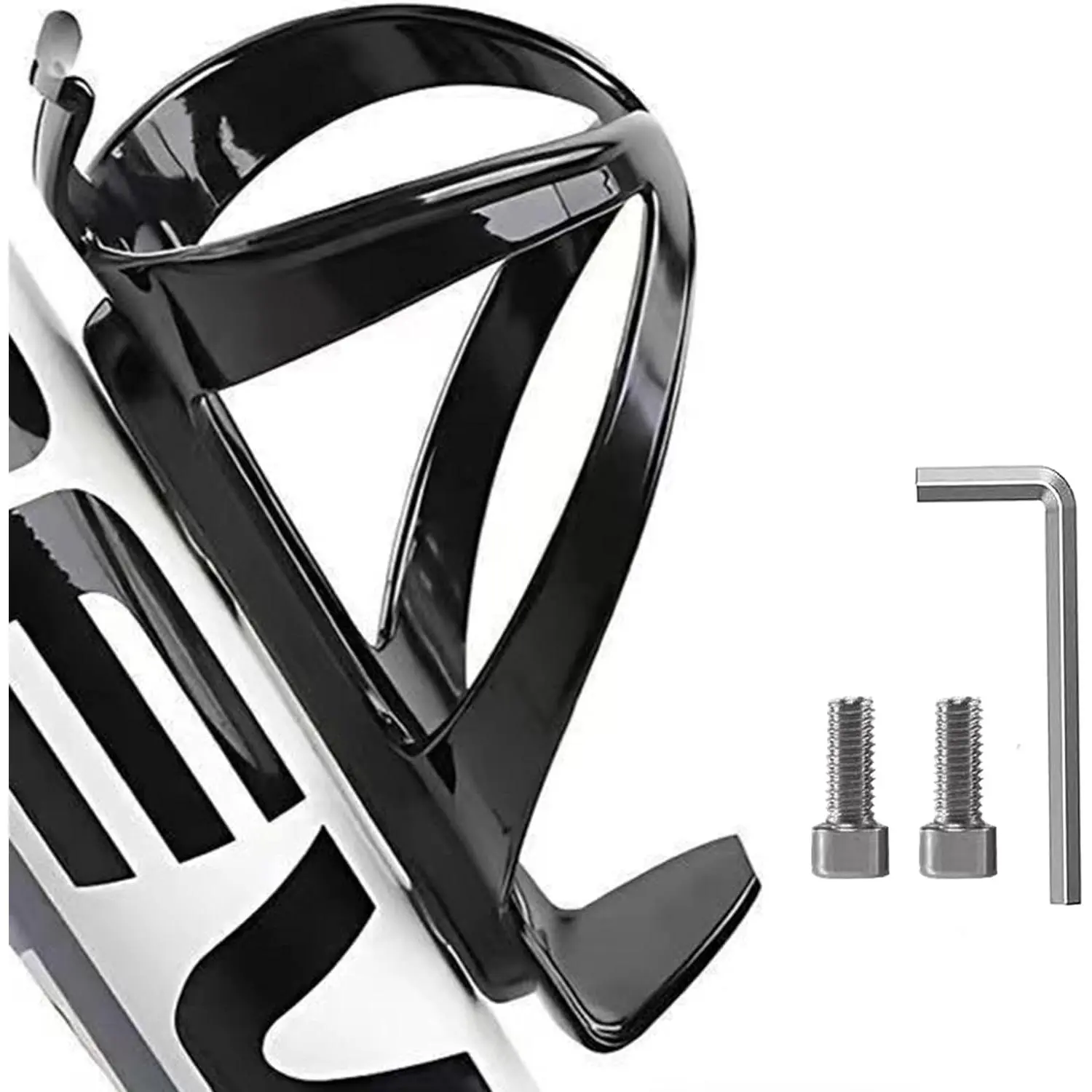 Water Bottle Holder 1 Pack,  Bikes Cup Holder Cage, Ultra-Light Water Bottle  Cage with Stainless Steel Screws Tool, for , Cycling, MTB, Road/Mountain Bikes - Black