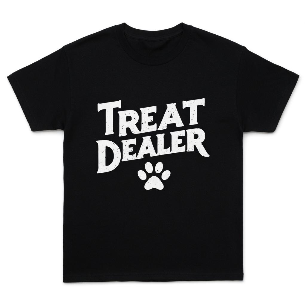 Treat Dealer T-Shirt, Funny Dog Lover Graphic Tee, Dog Mom & Dog Person Humor Short Sleeve Apparel, Aesthetic Pet Owner Gift Fashion Top, Viral Trendy Sarcastic Statement Streetwear Shirt
