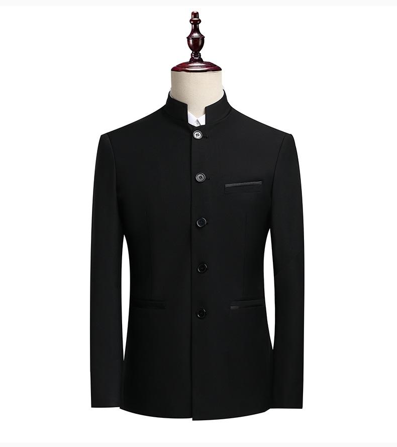 Men's Stand Collar Mandarin Suit  Slim Fit Stage Performance Groom Tuxedo, Young Men's 2 Piece Formal Wear