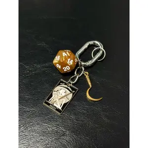 Tarot Death Dice Keychain Charm, Major Arcana Gothic Tarot Card Bag Accessory, Aesthetic Witchcore Key Ring Pendant for Purse & Backpack, Unique Occult Collectible Jewelry, Trendy Y2K Inspired Gift for Tarot Lovers & Spiritual Aesthetic Outfit Styling