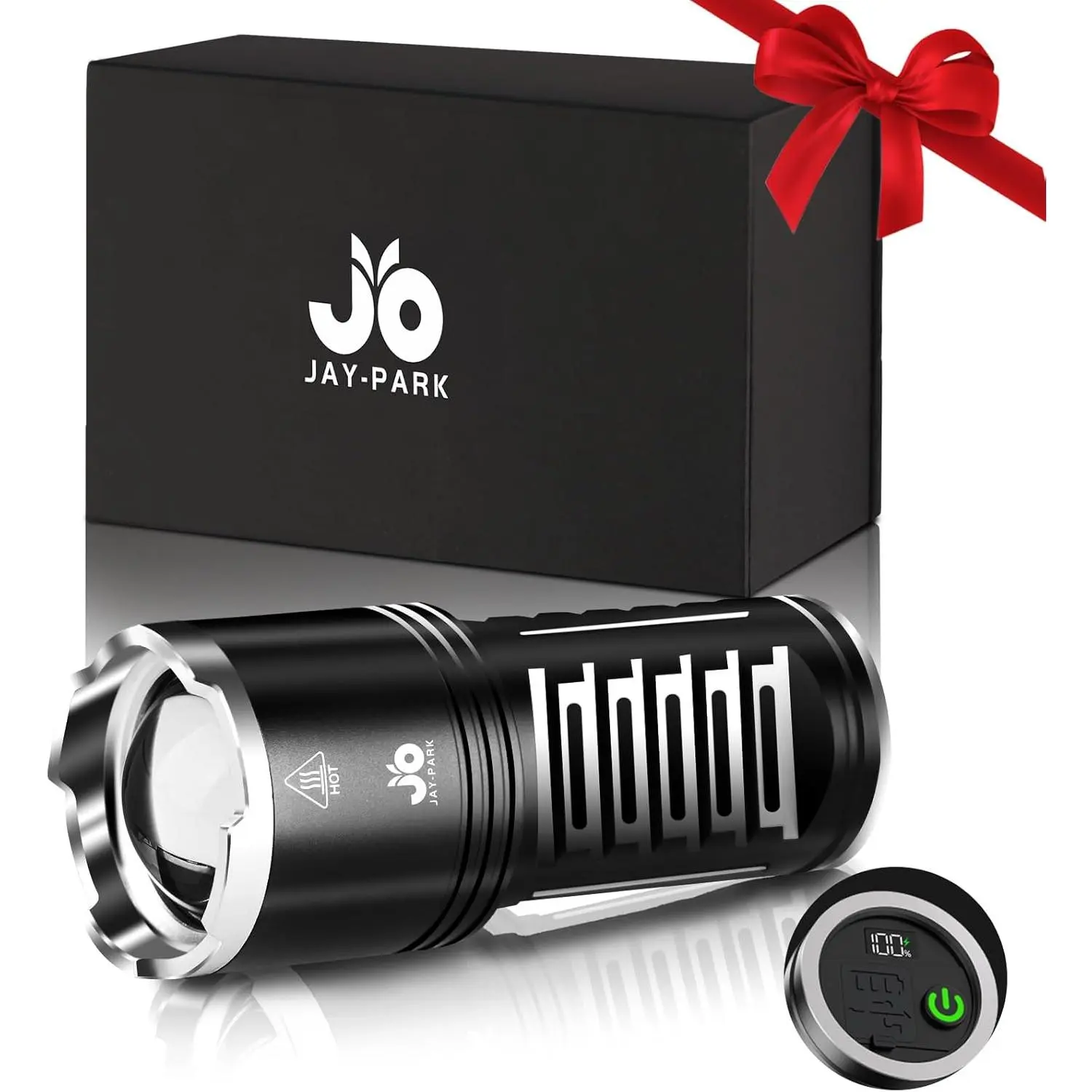 Rechargeable High-Lumen LED Flashlight with 100000 Lumens, 10800mAh Battery, LCD Power Display, 5 Lighting Modes, Zoomable for Emergency, Outdoor Camping, Home Use