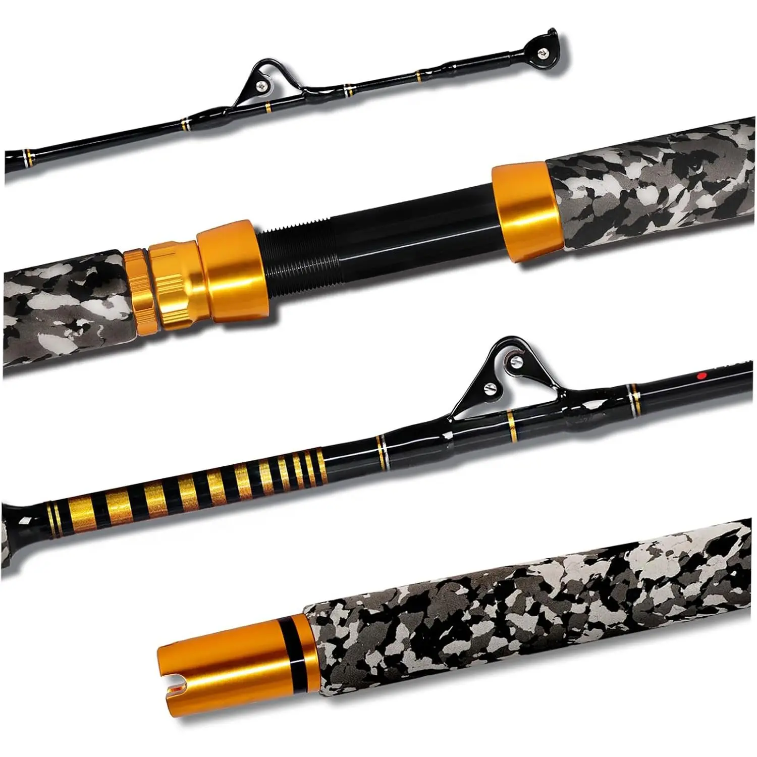 1- Saltwater Offshore Trolling Rod 6- Big  Rod Conventional Boat Fishing Pole