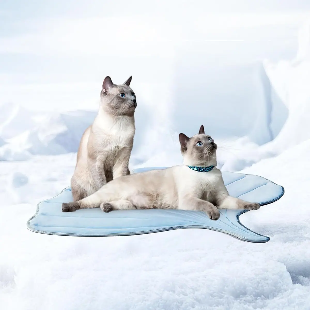 Ginkgo Leaf Pet Cooling Ice Pad, Summer Comfort Cat Ice Mat, Floor Cooler for Dogs and Cats, Universal Pet Pad, 1 Piece Set