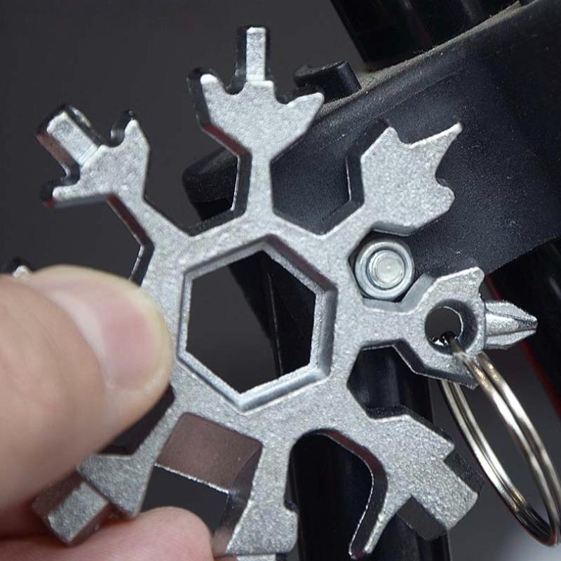 18 in 1 Snowflake Design Mini Wrench Tool, Portable Snowflake Design Multi-functional Repair Tool, Multifunctional Repair Tool for Car Repair