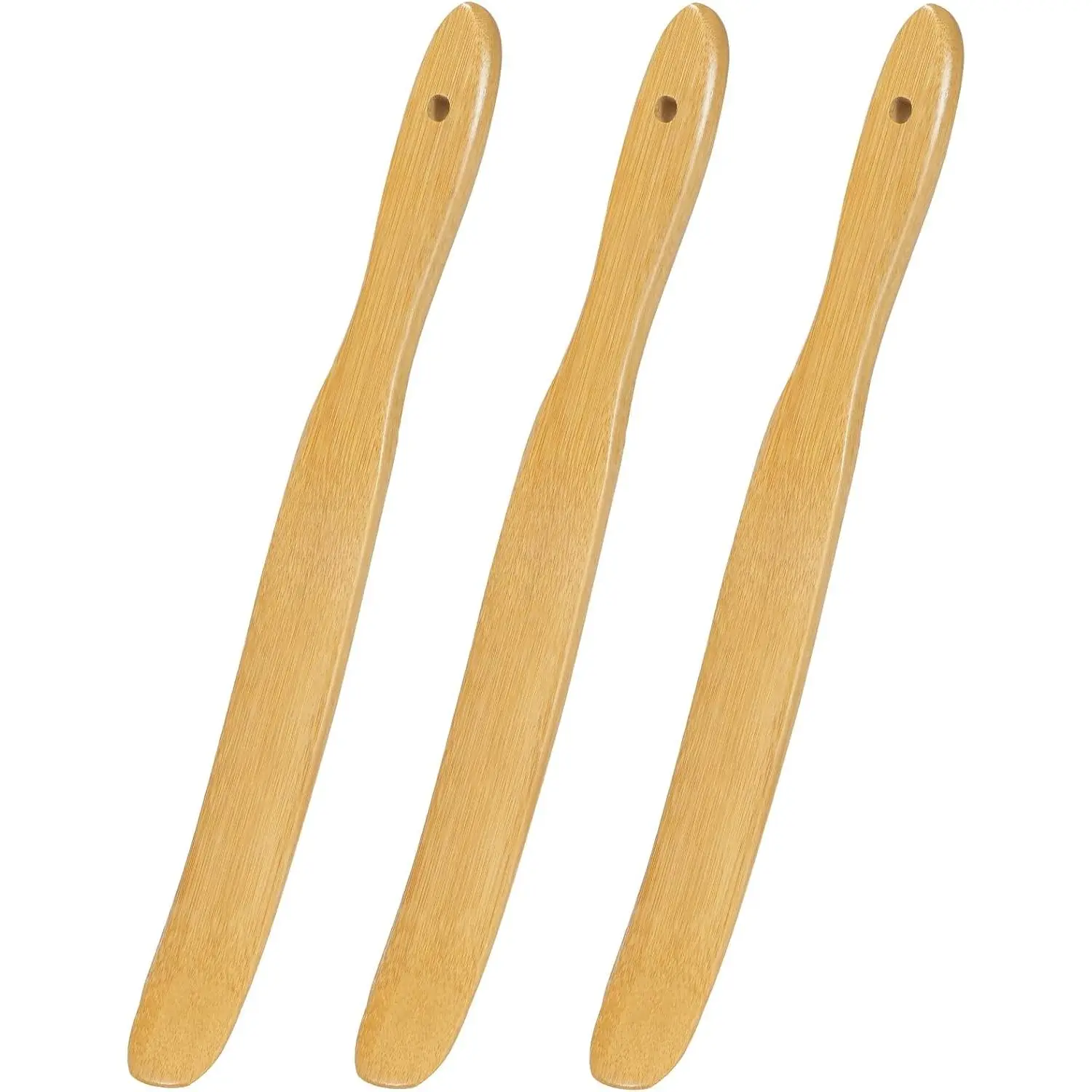 3 count Skinny Spurtle for Sourdough Starter, Wooden Spurtle Spatula for Cooking, Spreading, Reaching Bottom of Jar, Dough Whisk and Sour Dough Tools, Spurtles Kitchen Tools Wooden for Baking Lovers